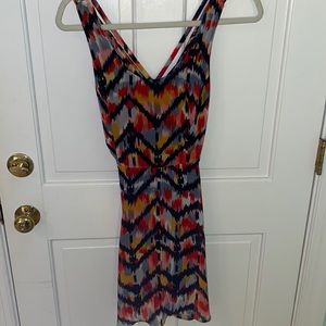 Multicolored Mini Dress with Strappy Back